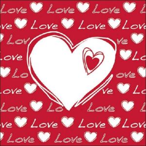 Servetele Love Heart 33x33 cm