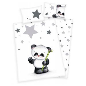 Lenjerie de pat pentru copii Jana Star Panda, 135 x 100 cm, 40 x 60 cm