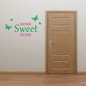 GLIX Home sweet home - autocolant de perete Verde și roz 70 x 45 cm