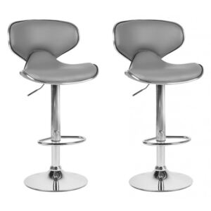 Set de 2 scaune de bar Conway, gri/argintiu, 45 x 35 x 110 cm