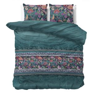 Lenjerie de pat florală turcoaz unică 220 x 240 cm 220x240