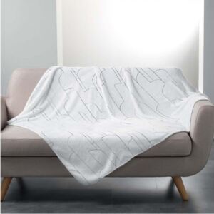 Pătură albă în stil scandinav cu model argintiu 125 x 150 cm 125x150