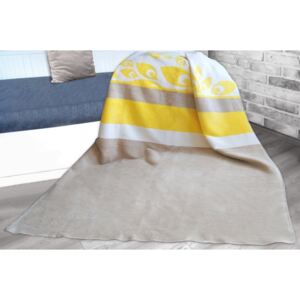 Pătură de calitate din bumbac bej-galben 150 x 200 cm Lăţime: 150 cm | Lungime: 200 cm