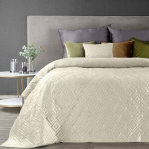 Cuvertură de pat modernă din catifea crem Lăţime: 220 cm | Lungime: 240 cm