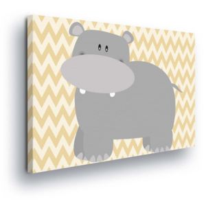 Tablou - Cartoon Hippopotamus 100x75 cm