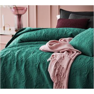 Cuvertură de pat luxoasă matlasată verde închis 240 x 260 cm 240x260