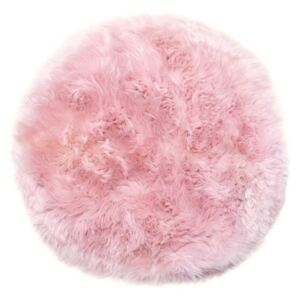 Covor rotund din blană de oaie Royal Dream Zealand, Ø 70 cm, roz