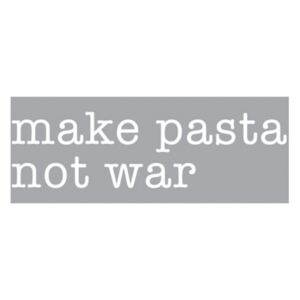Decoratiune luminoasa alba din sticla Neon Art Make Pasta Not War Seletti