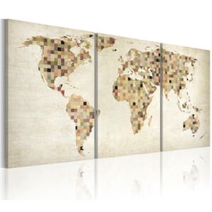 Bimago Tablou - The World map - squares 60x30
