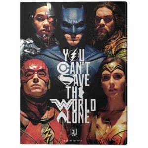 Justice League Movie - Save The World Tablou Canvas, (60 x 80 cm)