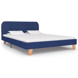 Cadru de pat, albastru, 140 x 200 cm, material textil