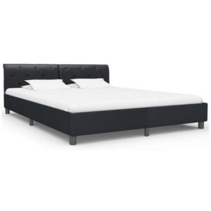 Cadru de pat, negru, 180 x 200 cm, piele ecologică