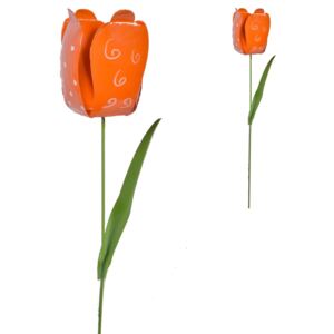 Floare metal portocaliu 60 cm
