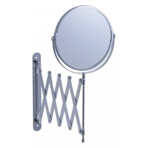 Oglinda rotunda argintie din metal 17 cm pentru perete Cosmetic Work Zeller