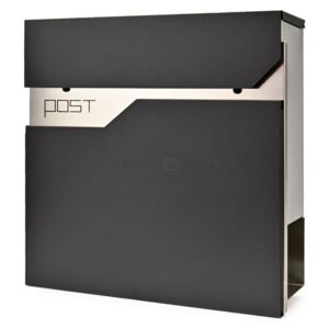 D3693 cutie poștală neagră + oțel inoxidabil