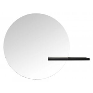 Oglinda rotunda neagra din sticla si lemn 100x130 cm Shift Large Round Bolia
