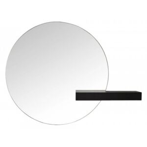 Oglinda rotunda neagra din sticla si lemn 50x65,5 cm Shift Small Round Bolia