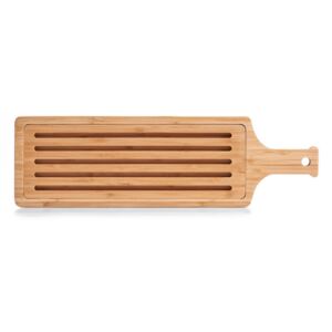 Tocator dreptunghiular maro din lemn 15x50 cm pentru paine Bread Bamboo Zeller