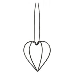 Decoratiune suspendabila neagra din fier Ribbon Heart Hubsch