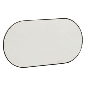 Oglinda ovala neagra din sticla si metal pentru perete 15x30 cm Hook Strip Hubsch