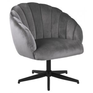 Scaun lounge rotativ negru/gri din textil si metal Daniella Actona Company