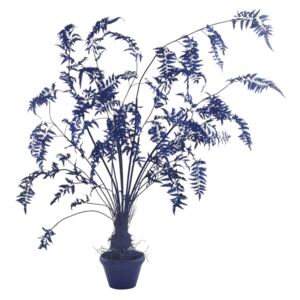 Planta artificiala albastra cu ghiveci din lut si plastic 220 cm Fern Dark Blue Pols Potten