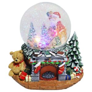 Glob cu Moș Crăciun cu zăpadă și LED, 25 cm