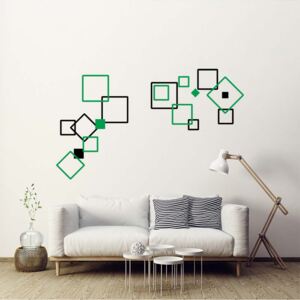 GLIX Decorative squares III.- autocolant de perete Negru și verde 2 x 60 x 30 cm