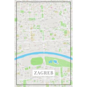 Harta orașului Zagreb color