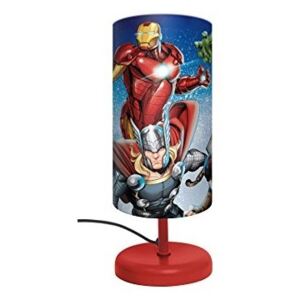 Veioza lampa cilindru noptiera Avengers rosu 29 cm