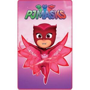 Patura polar PJ Masks - Eroi in pijama roz 100x150 cm