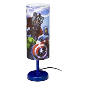 Veioza lampa cilindru noptiera Avengers albastru 29 cm