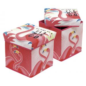 Cutie taburet depozitare jucarii Flamingo, 30x30x30 cm
