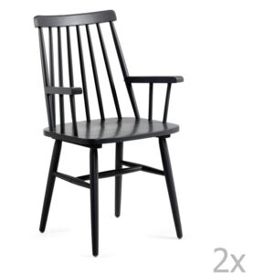 Set 2 scaune La Forma Kristie, negru