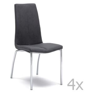 Set 4 scaune Design Twist Abha, gri