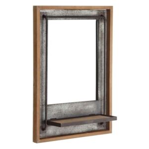 Oglinda din lemn si metal cu aspect vintage 71,5 x 50 cm Industrial Ixia