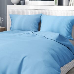 Goldea lenjerie de pat din bumbac - albastru 140 x 200 și 70 x 90 cm