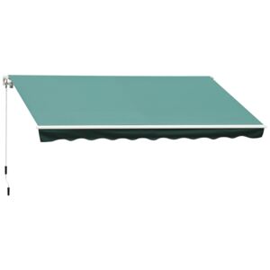Outsunny Copertina Soare cu Manivela Husă rezistentă la apă 400x250cm Verde