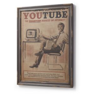 Tablou vintage cu rama gri din lemn 73x92 Lilou Youtube La Forma