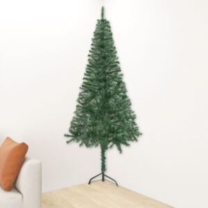 Brad de Crăciun artificial de colț, verde, 210 cm, PVC