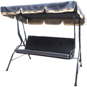Balansoar gradina Bari cu perne 195x108x170 cm bej/gri