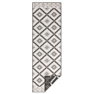 Covor adecvat pentru exterior Bougari Twin Supreme Duro, 80 x 350 cm, negru-crem