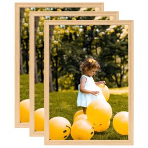 Rame foto colaj de perete/masă 3 buc. stejar deschis 50x70 cm