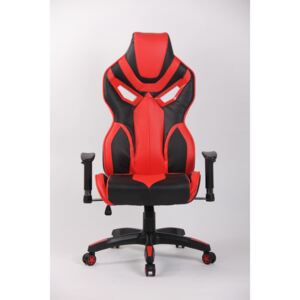 Scaun gaming, GENATOR 8191, piele ecologica, Negru/Rosu