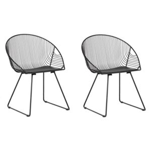 Set de 2 scaune AURORA, metal, negre, 65 x 54 x 77 cm