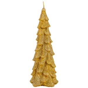 Lumanare decorativa brad auriu 24 cm