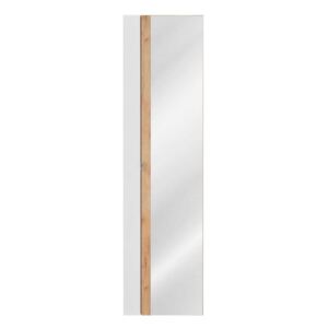 Dulap suspendat cu oglindă Capri White, 45x170x33 cm, pal, maro/ alb