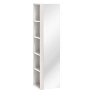Dulap înalt suspendat cu oglindă Twist White, 35x138x30 cm, pal/ plastic, alb