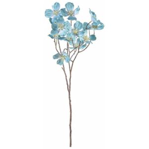 Crenguta artificiala flori cornus albastru 73 cm