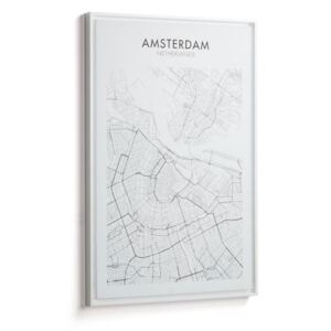 Tablou alb/negru din lemn 50x70 cm Uptown Amsterdam Kave Home